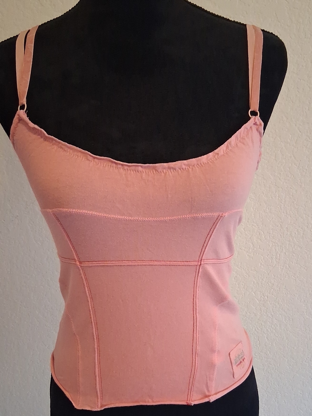 Marithe Francois Girbaud Pink Seam-Detail Cami